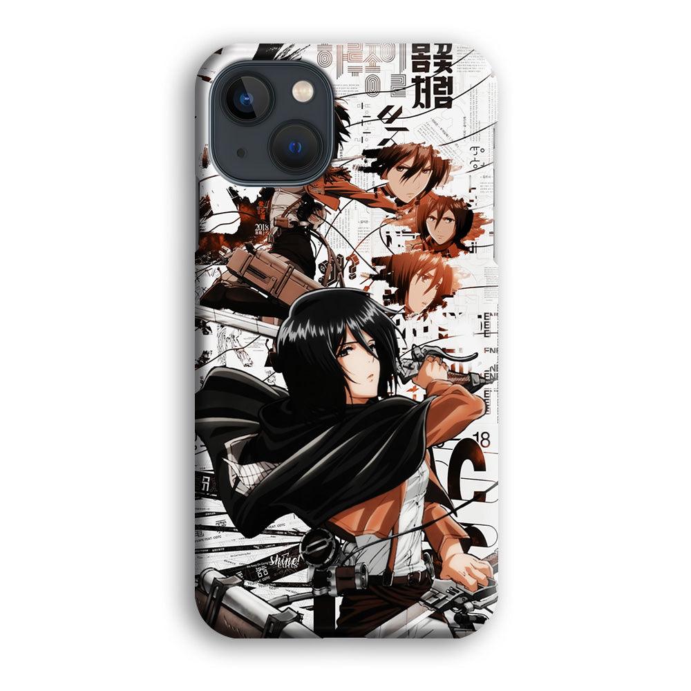 Mikasa Ackerman Shingeki no Kyojin iPhone 13 Mini Case-Plastic / Full Wrap (3D Case)-Xtracase