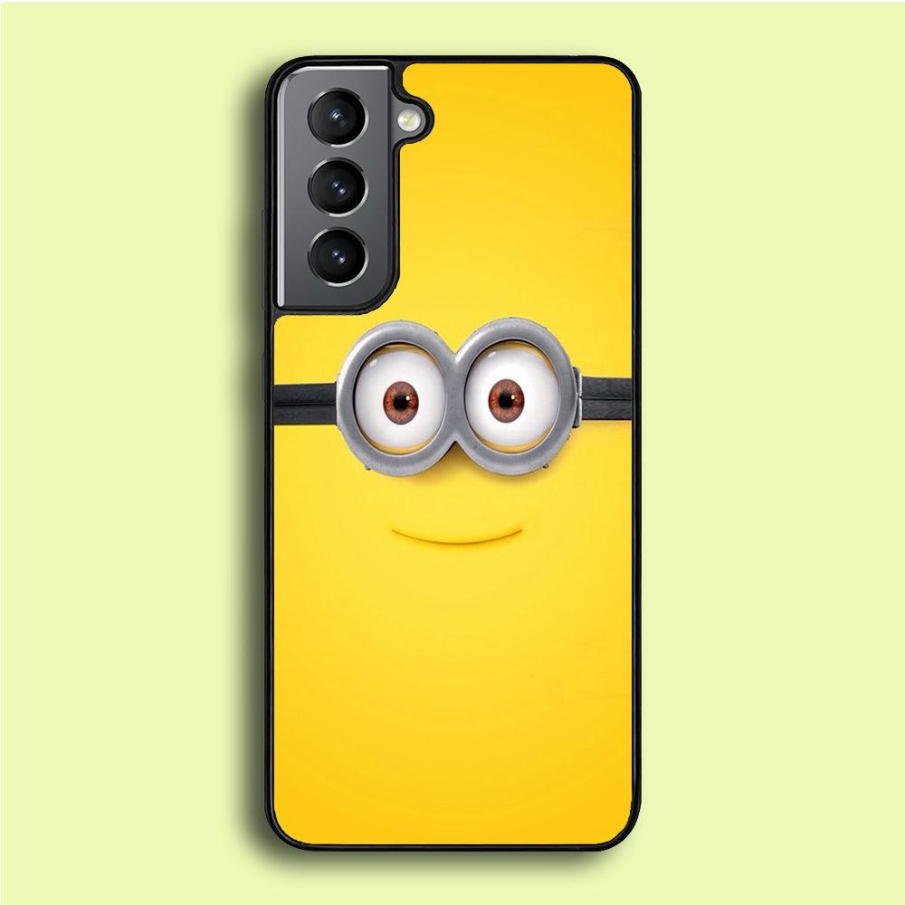 Minion Smiley Face Samsung Galaxy S21 Plus Case-Rubber / Black (2D Case)-Xtracase
