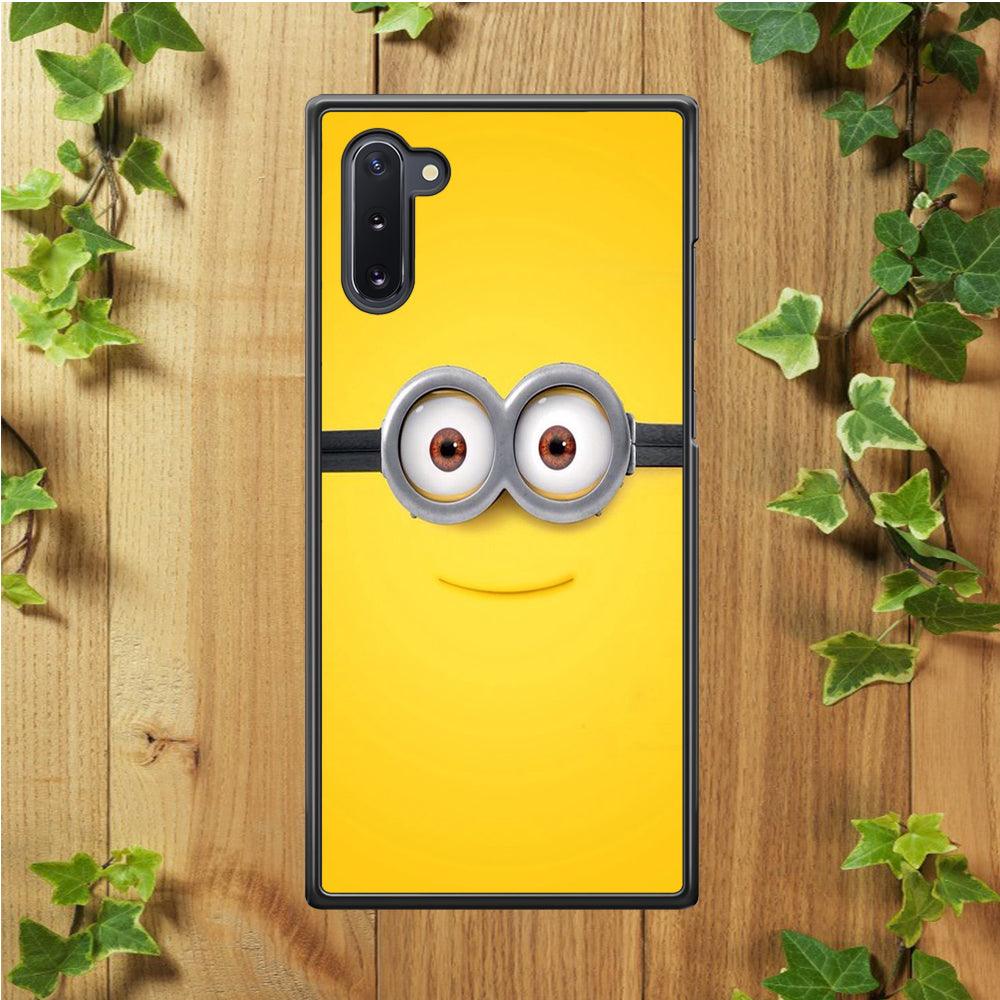 Minion Smiley Face Samsung Galaxy Note 10 Case-Rubber / White (2D Case)-Xtracase