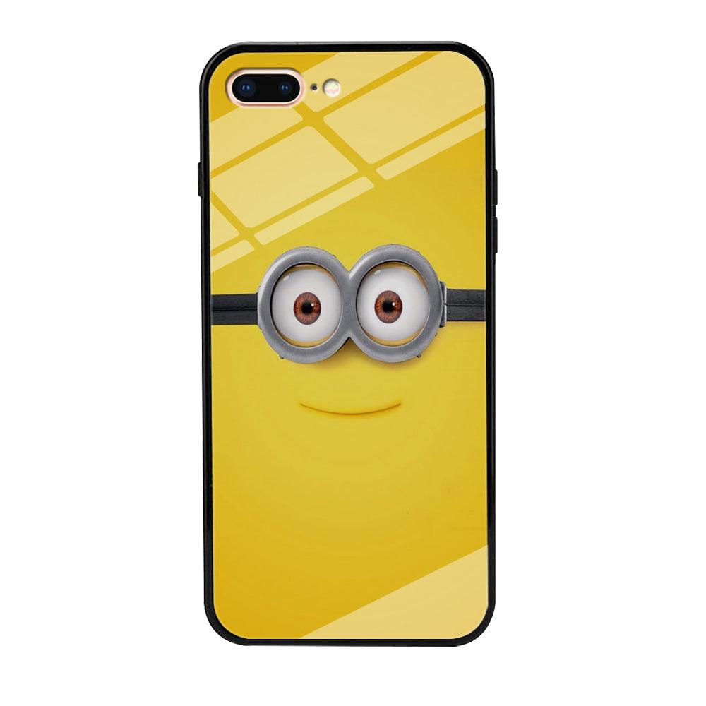 Minion Smiley Face iPhone 8 Plus Case-Tempered Glass Case-Xtracase