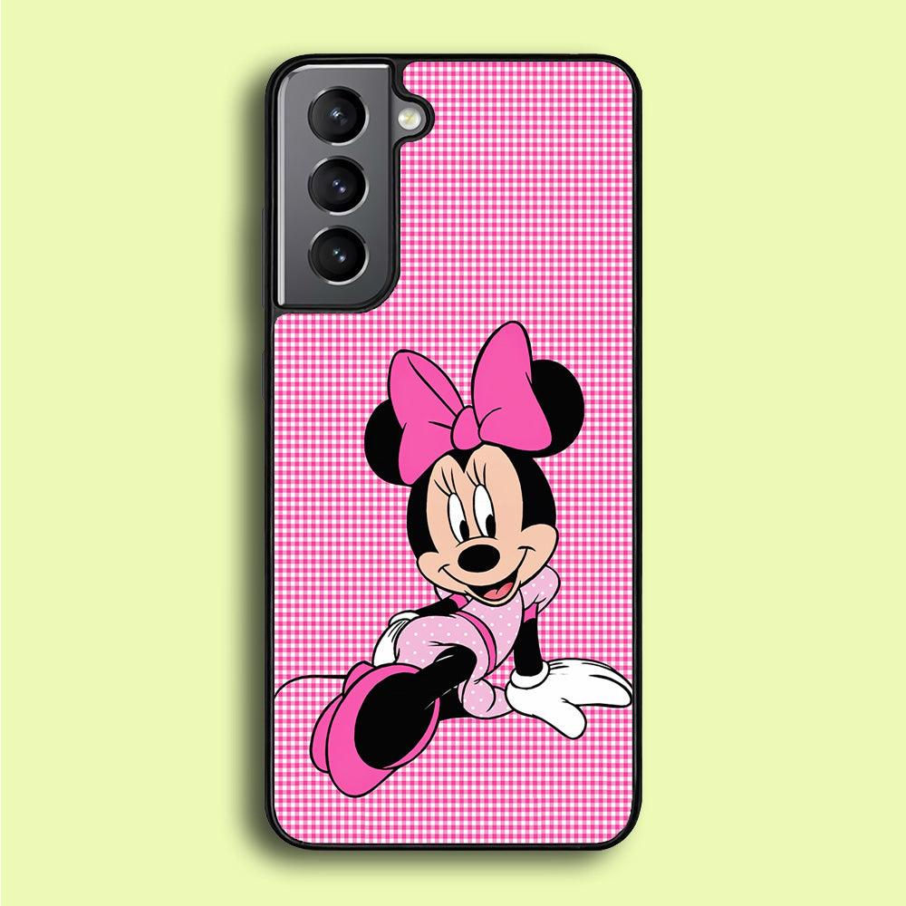 Minnie Mouse Pink Motive Samsung Galaxy A16 Case-Rubber / Black (2D Case)-Xtracase