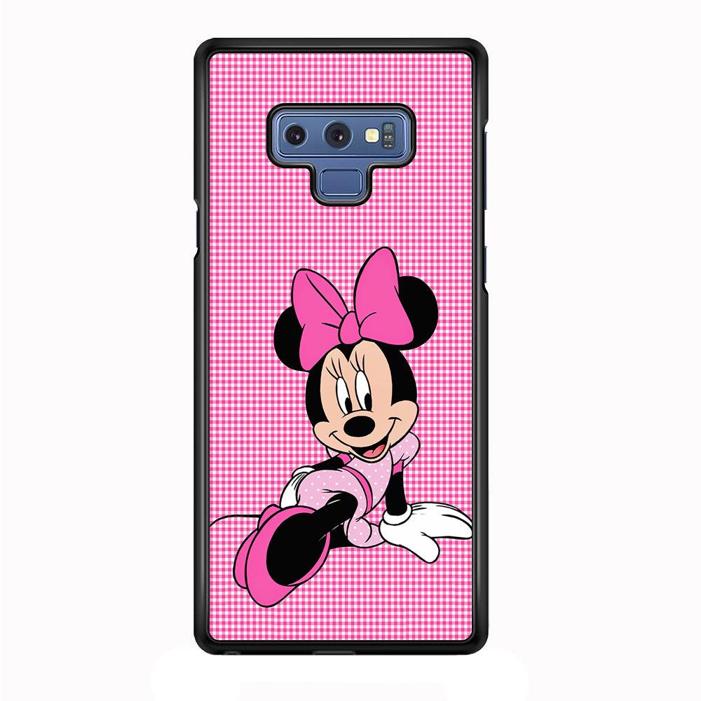 Minnie Mouse Pink Motive Samsung Galaxy Note 9 Case-Rubber / White (2D Case)-Xtracase