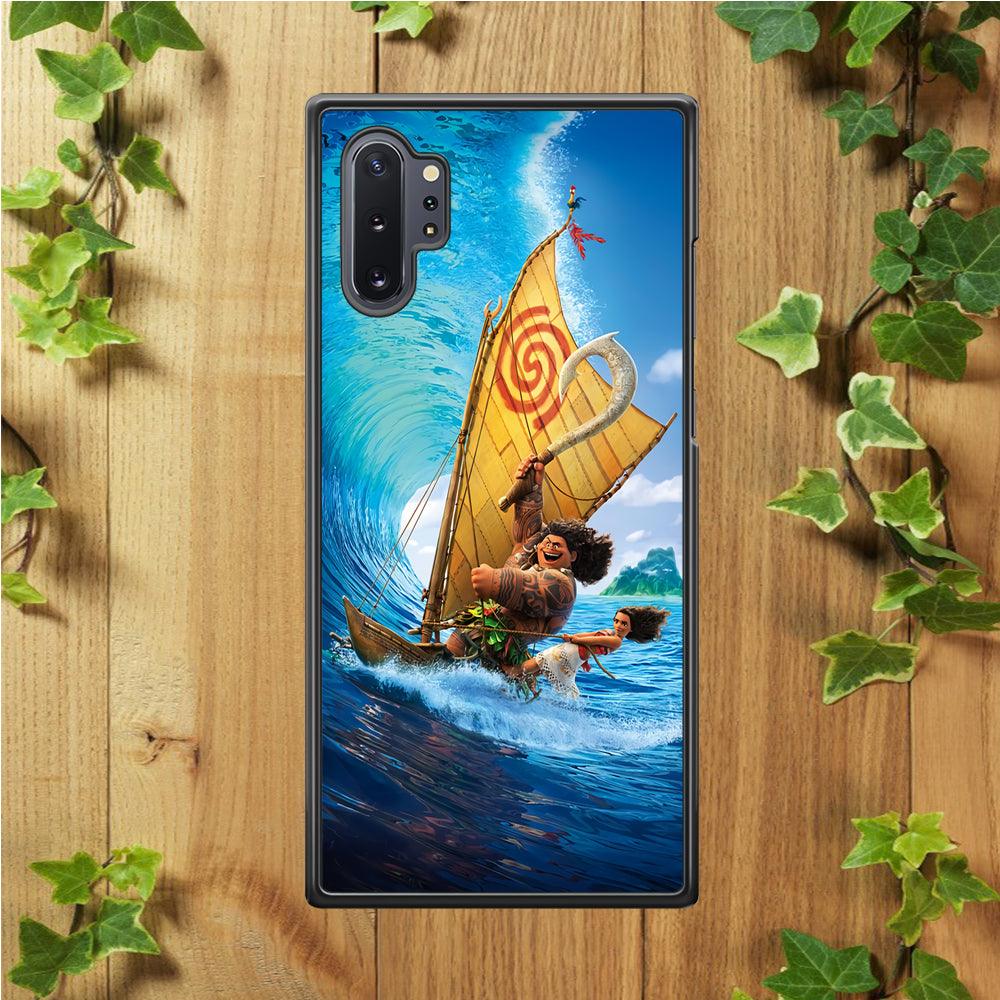 Moana Sailing on The Sea Samsung Galaxy Note 10 Plus Case-Rubber / Black (2D Case)-Xtracase