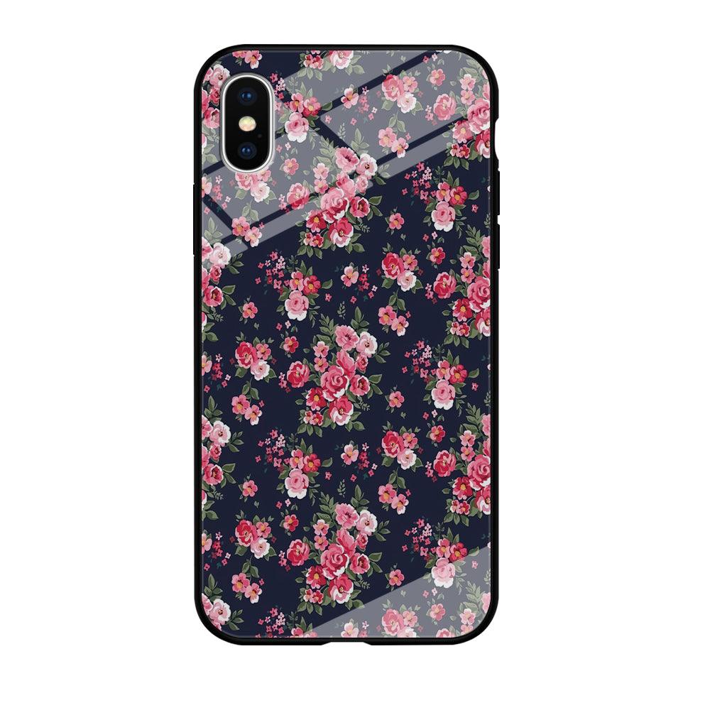 Motif Beautiful Flower 002 iPhone Xs Max Case-Tempered Glass Case-Xtracase