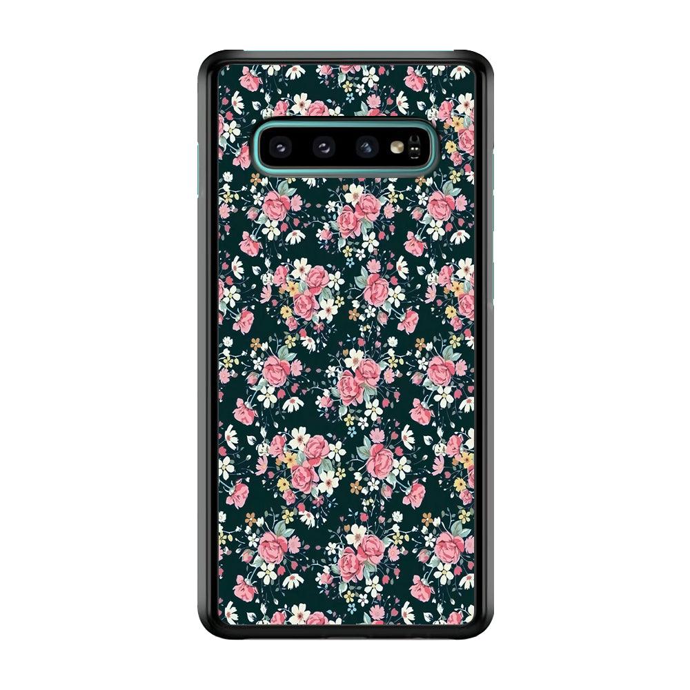Motif Beautiful Flower 003 Samsung Galaxy S10 Case-Plastic / Full Wrap (3D Case)-Xtracase