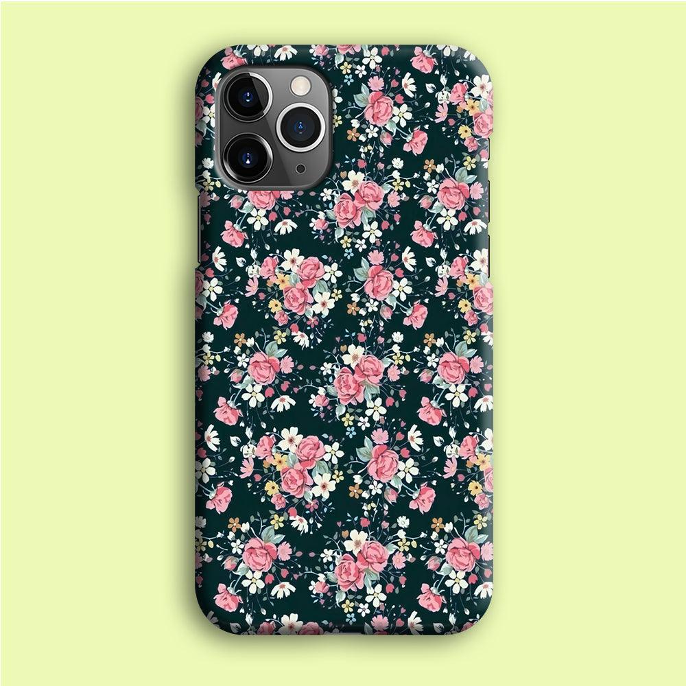Motif Beautiful Flower 003 iPhone 12 Pro Case-Plastic / Full Wrap (3D Case)-Xtracase