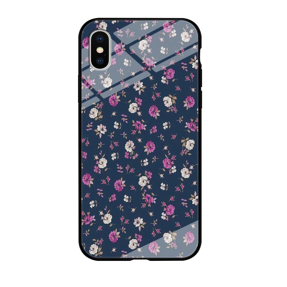 Motif Beautiful Flower 004 iPhone X Case-Tempered Glass Case-Xtracase