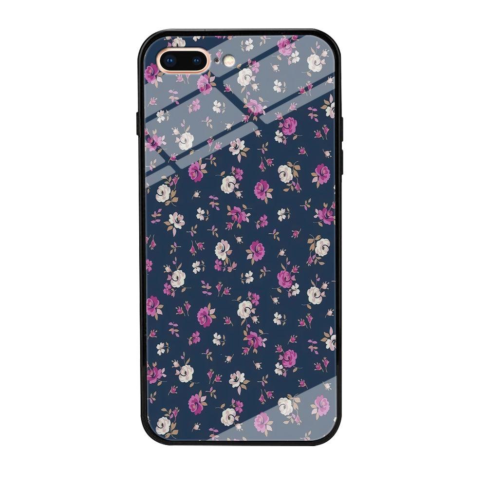 Motif Beautiful Flower 004 iPhone 8 Plus Case-Tempered Glass Case-Xtracase