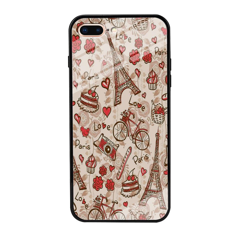 Motif Paris Love iPhone 7 Plus Case-Tempered Glass Case-Xtracase