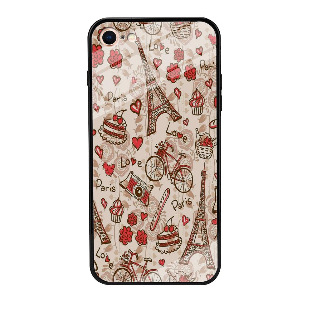 Motif Paris Love iPhone 7 Case-Tempered Glass Case-Xtracase