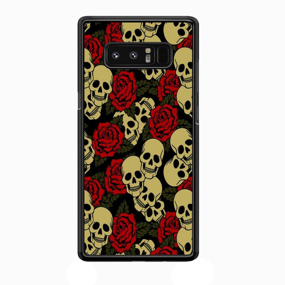 Motif Skull and Rose Samsung Galaxy Note 8 Case-Plastic / Full Wrap (3D Case)-Xtracase