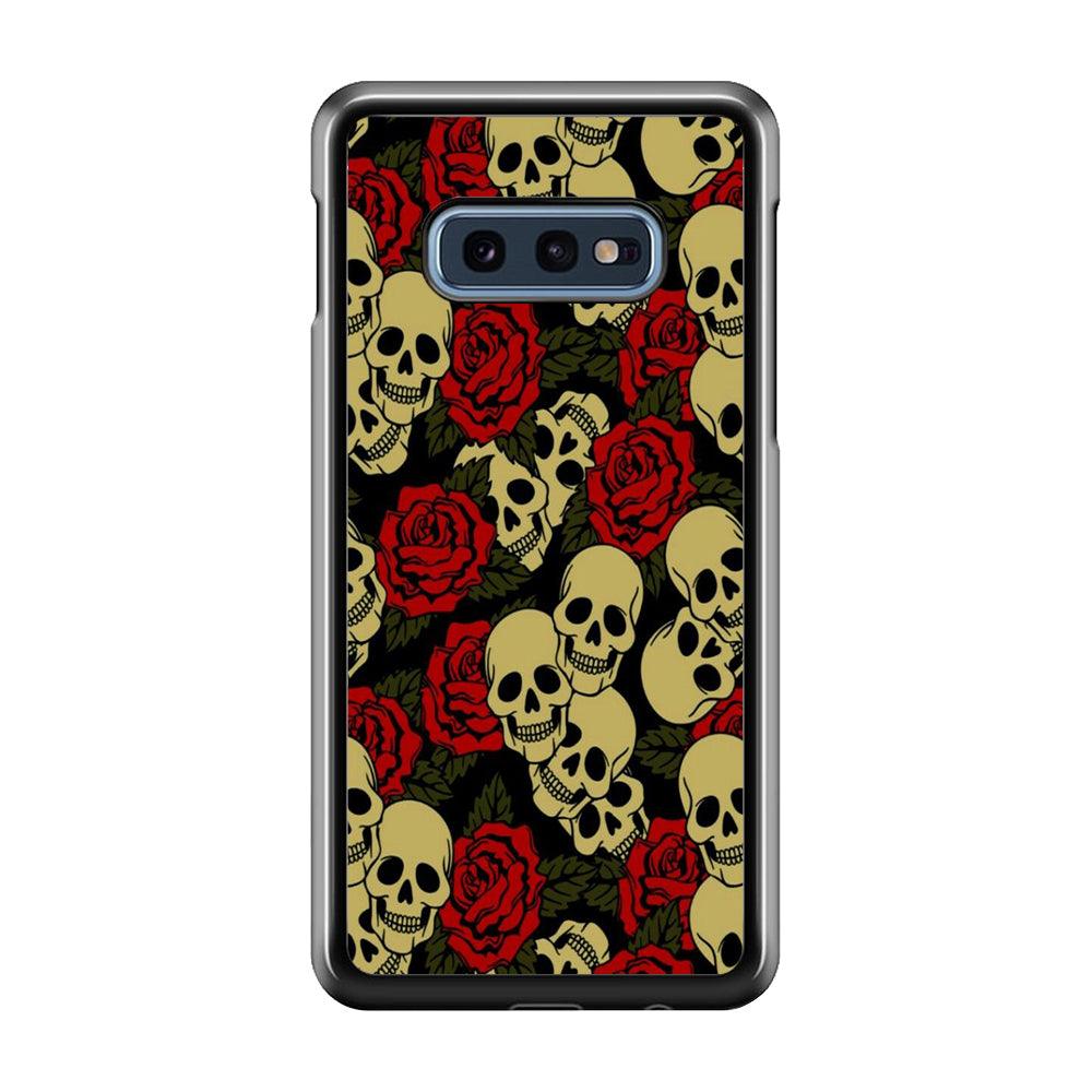 Motif Skull and Rose Samsung Galaxy S10E Case-Plastic / Full Wrap (3D Case)-Xtracase