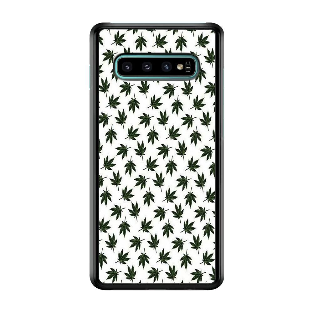 Motif Weed Samsung Galaxy S10 Case-Plastic / Full Wrap (3D Case)-Xtracase