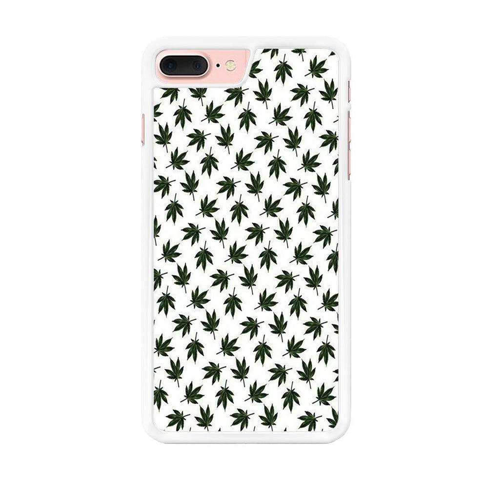 Motif Weed iPhone 7 Plus Case-Rubber / White (2D Case)-Xtracase