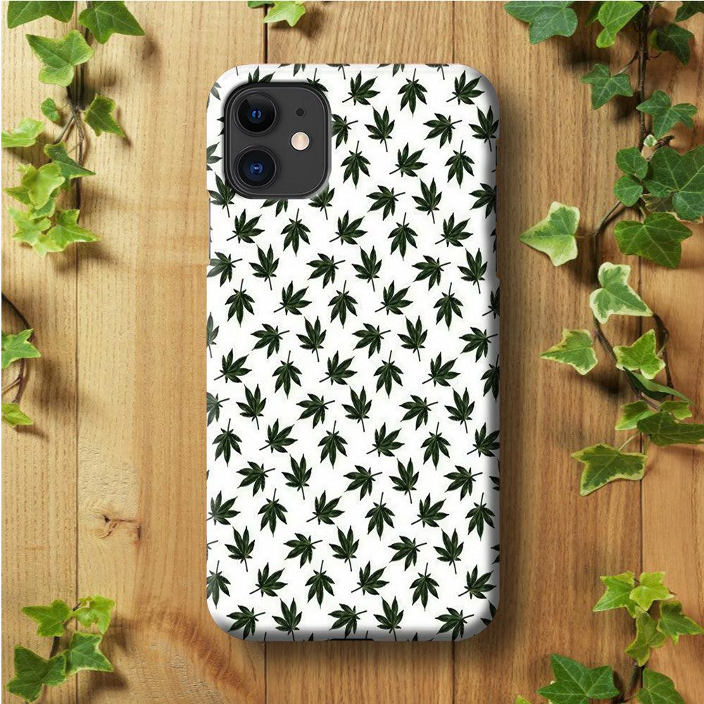 Motif Weed iPhone 11 Case-Plastic / Full Wrap (3D Case)-Xtracase