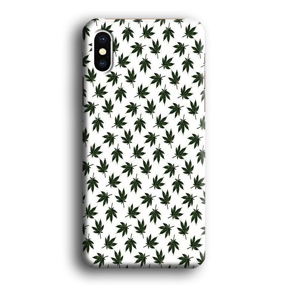 Motif Weed iPhone X Case-Plastic / Full Wrap (3D Case)-Xtracase