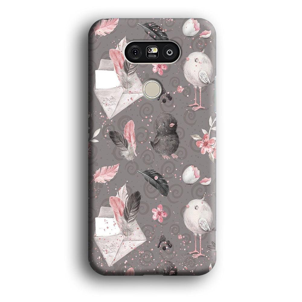 Motif Bird and Letter Grey LG G5 3D Case-Xtracase