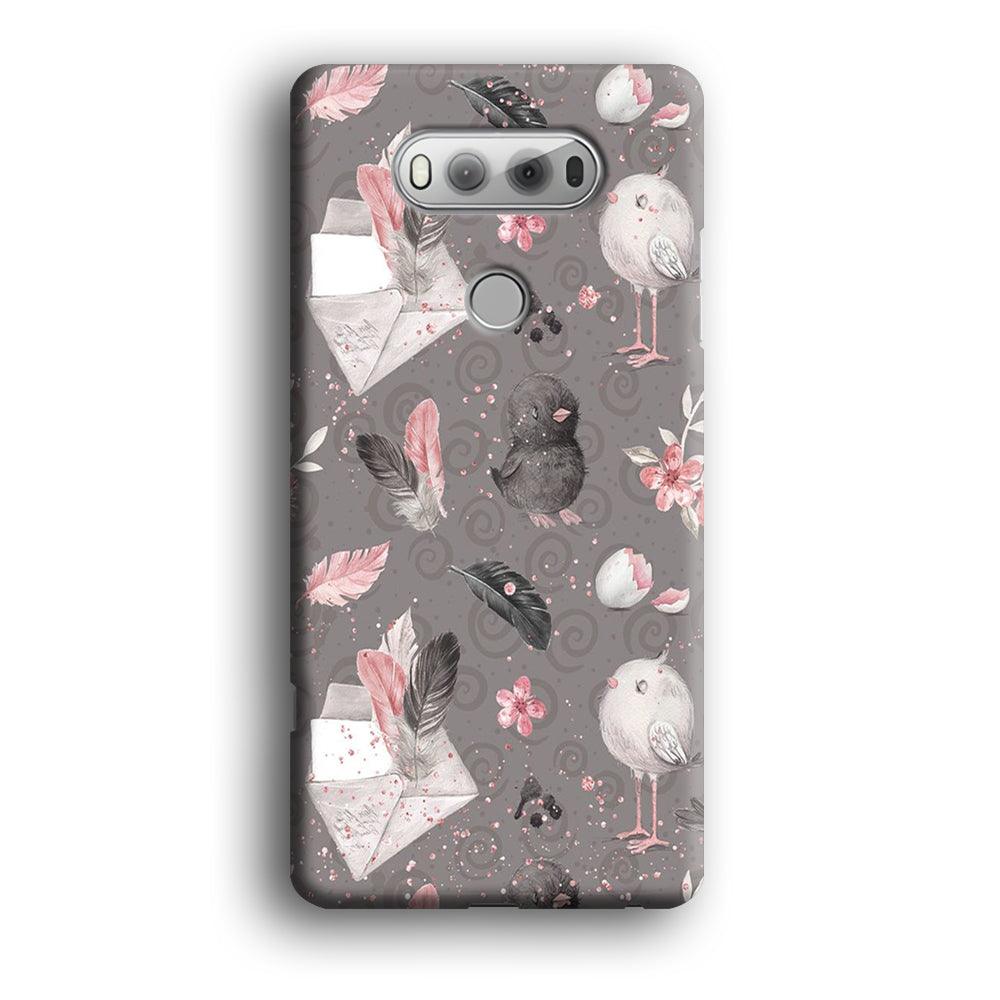 Motif Bird and Letter Grey LG V20 3D Case-Xtracase