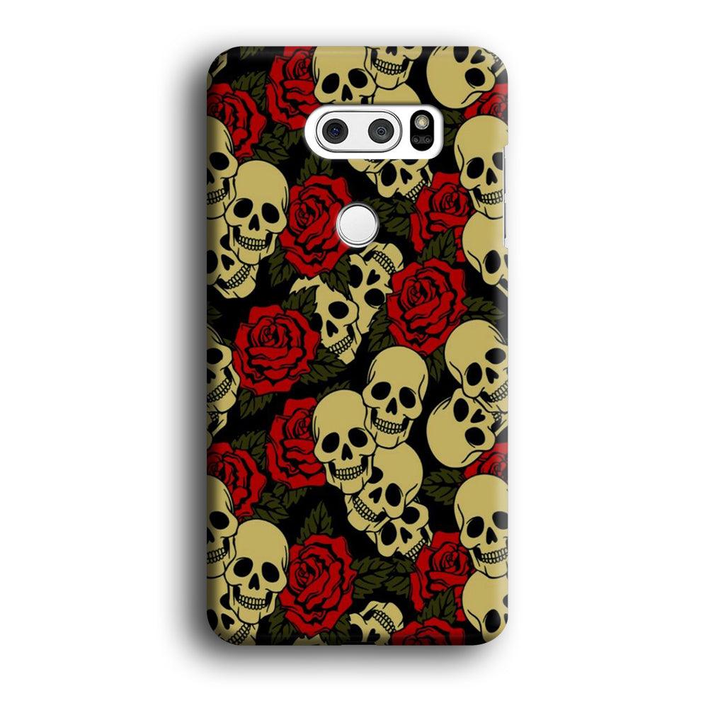 Motif Skull and Rose LG V30 3D Case-Xtracase