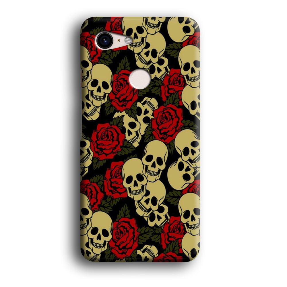 Motif Skull and Rose Google Pixel 3 XL 3D Case-Xtracase