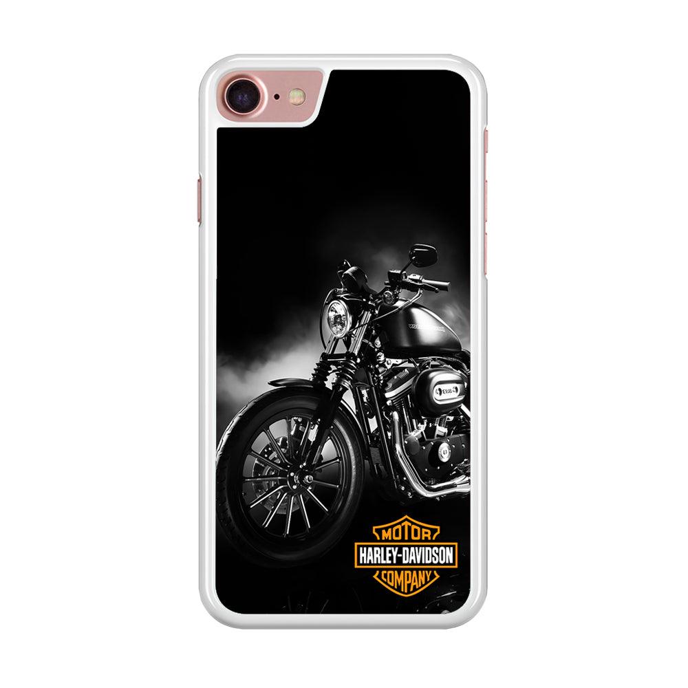 Motor Harley Davidson iPhone SE 2020 Case-Rubber / White (2D Case)-Xtracase