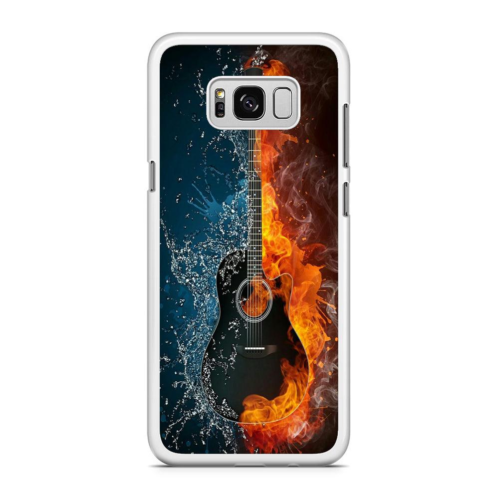 Music Guitar Art 002 Samsung Galaxy S8 Case-Rubber / White (2D Case)-Xtracase