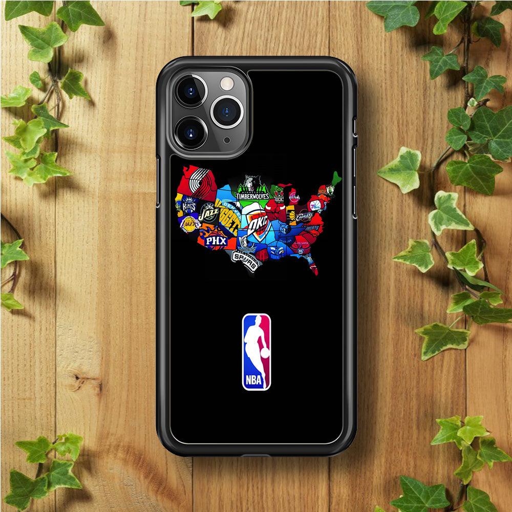 NBA Basketball iPhone 11 Pro Case-Rubber / White (2D Case)-Xtracase