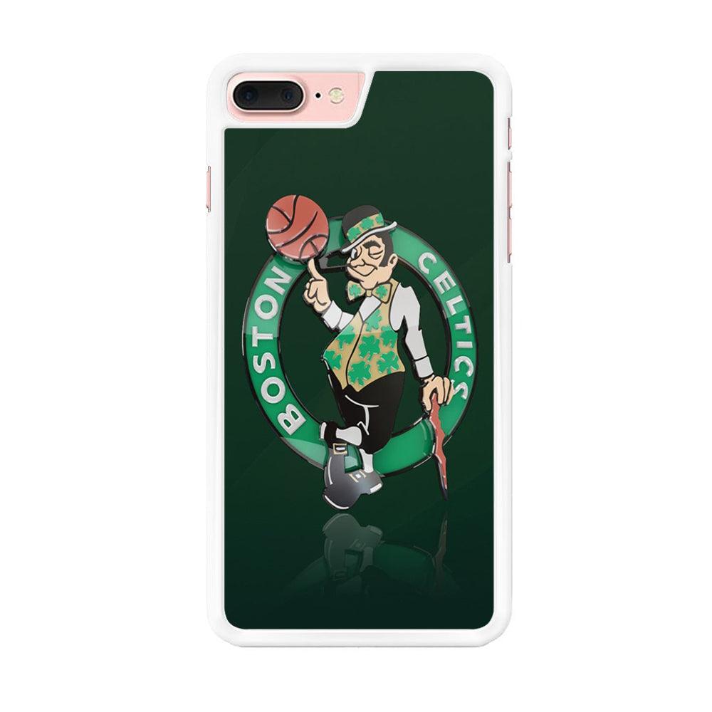 NBA Boston Celtic Basketball 002 iPhone 8 Plus Case-Rubber / White (2D Case)-Xtracase