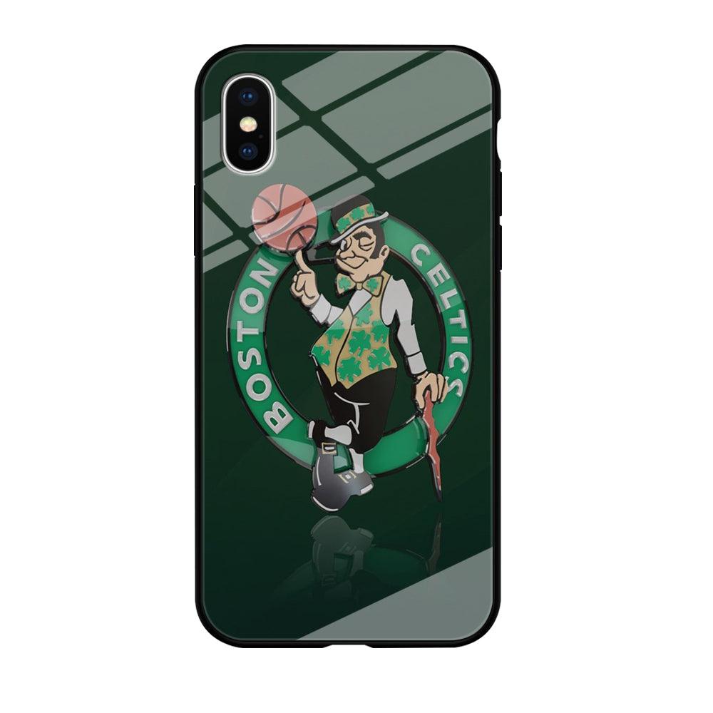 NBA Boston Celtic Basketball 002 iPhone Xs Case-Tempered Glass Case-Xtracase