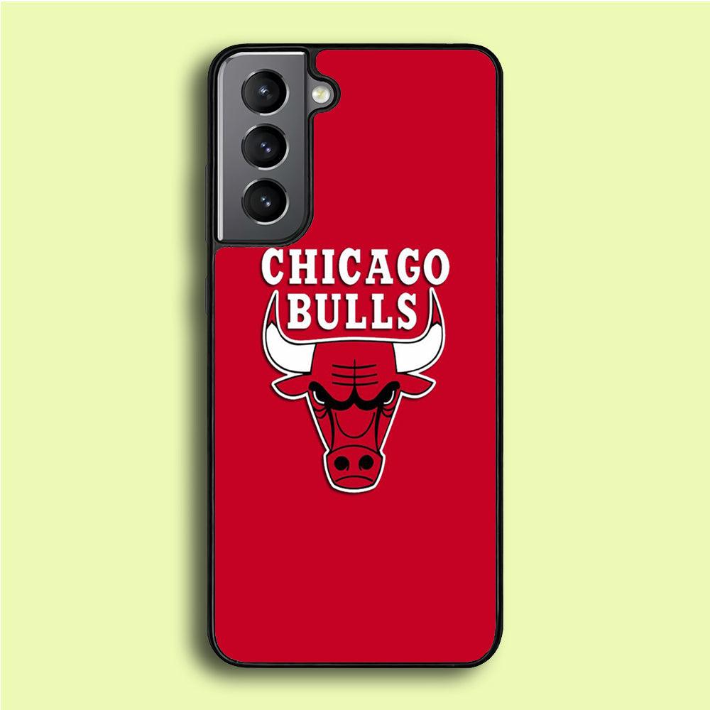 NBA Chicago Bulls Basketball 001 Samsung Galaxy S21 Plus Case-Rubber / White (2D Case)-Xtracase