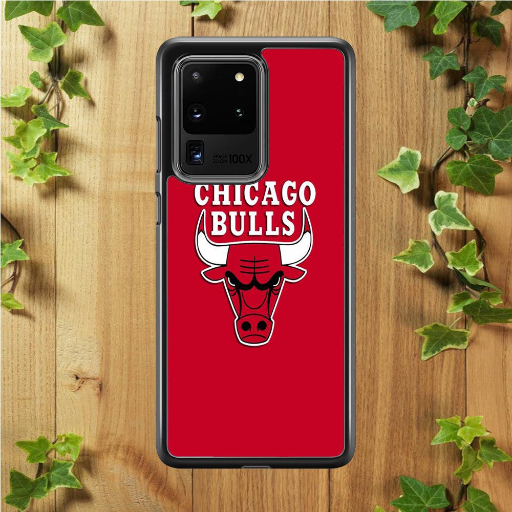 NBA Chicago Bulls Basketball 001 Samsung Galaxy S20 Ultra Case-Rubber / White (2D Case)-Xtracase