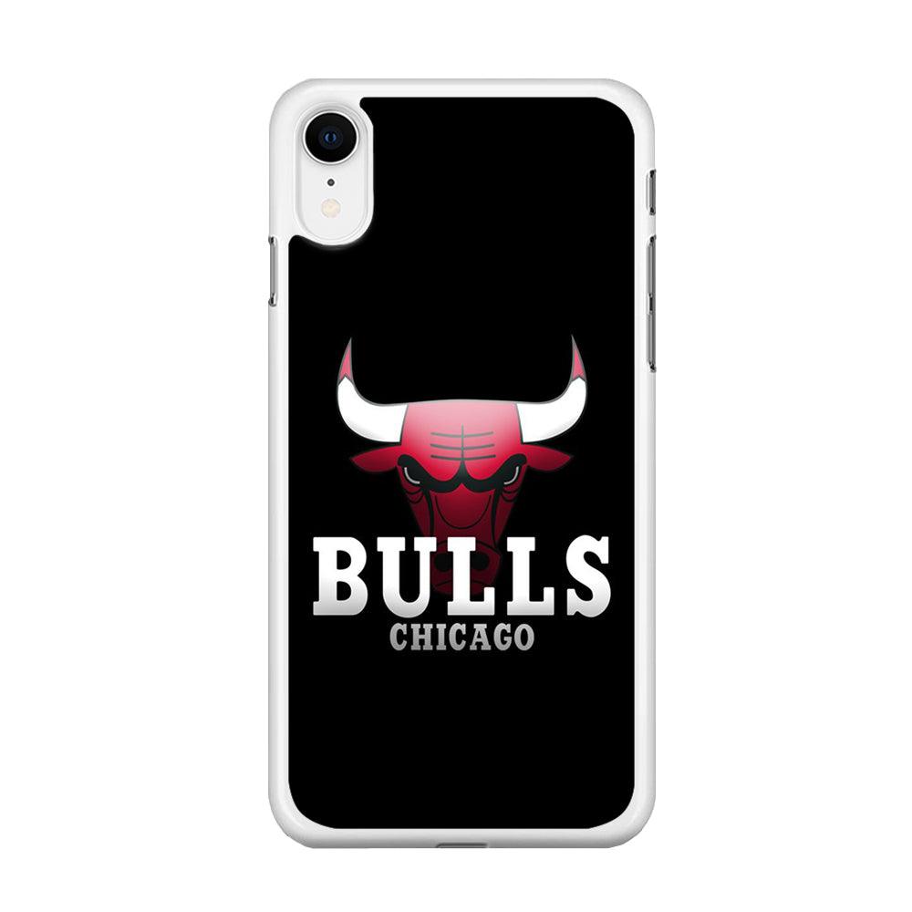 NBA Chicago Bulls Basketball 002 iPhone XR Case-Rubber / White (2D Case)-Xtracase