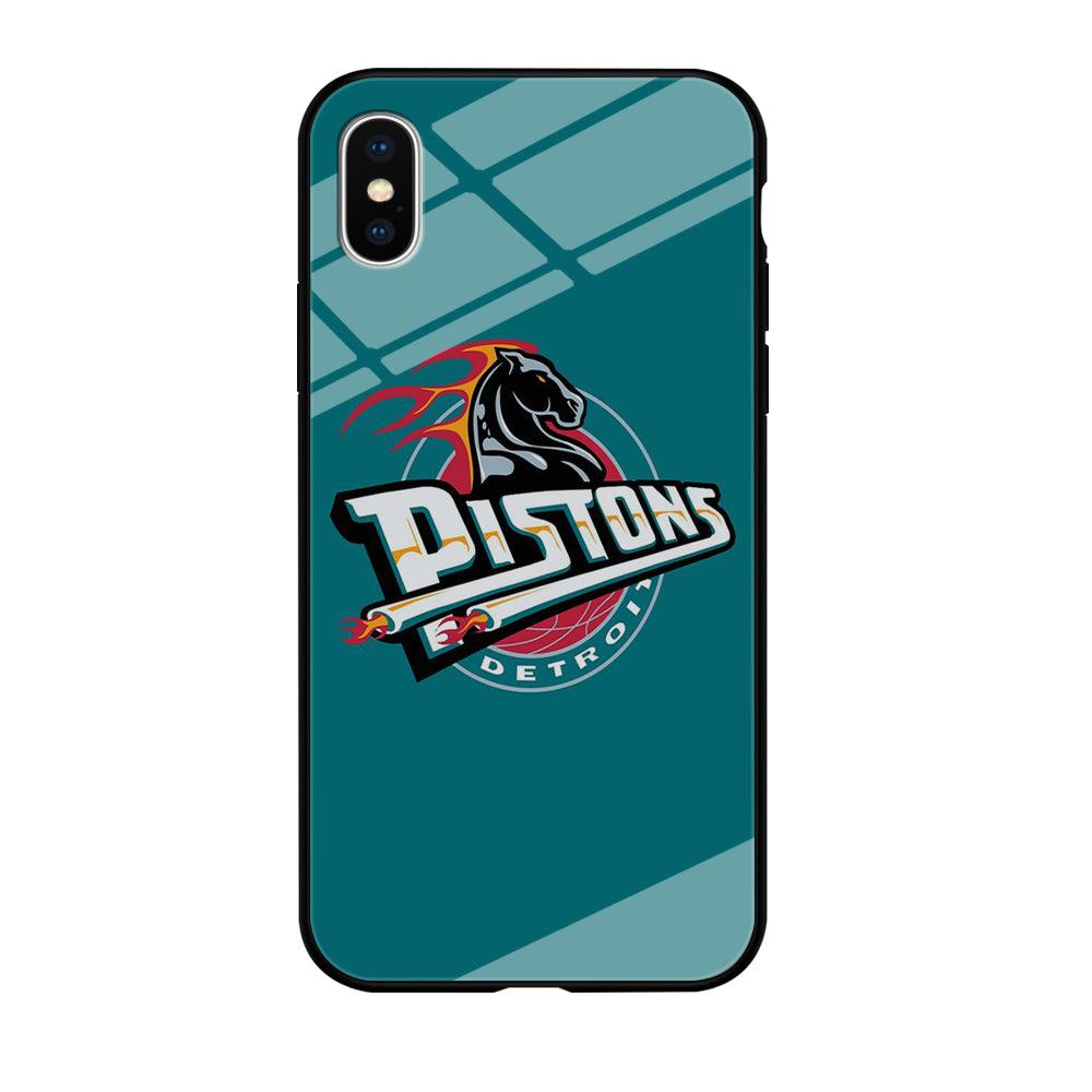 NBA Detroit Pistons Basketball 001 iPhone X Case-Tempered Glass Case-Xtracase