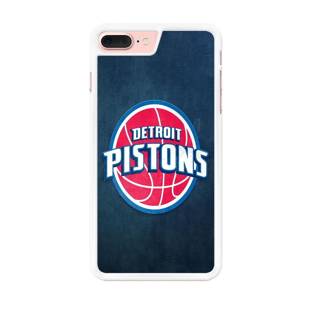 NBA Detroit Pistons Basketball 002 iPhone 8 Plus Case-Rubber / White (2D Case)-Xtracase