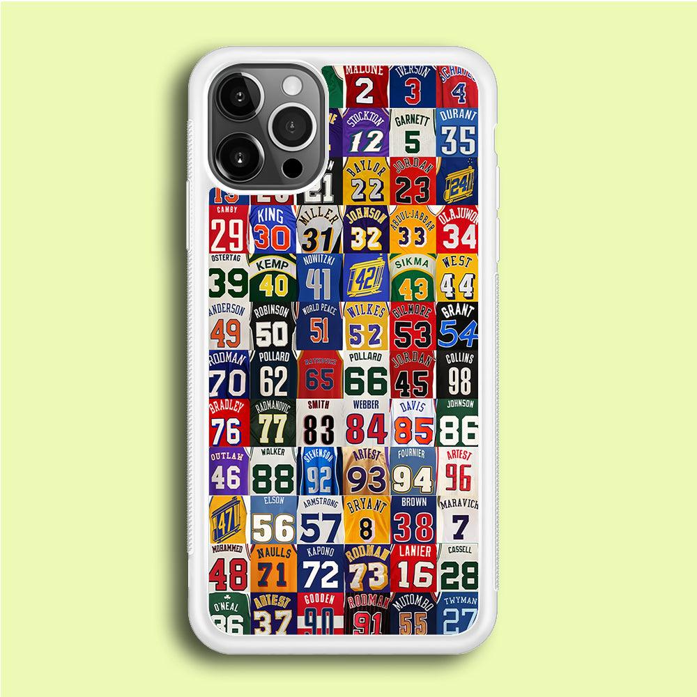 NBA Jersey Number Legends iPhone 12 Pro Max Case-Rubber / White (2D Case)-Xtracase