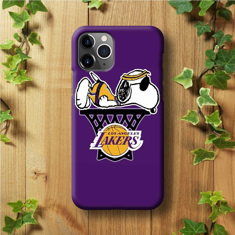 NBA Lakers Snoopy Basketball iPhone 11 Pro Case-Plastic / Full Wrap (3D Case)-Xtracase