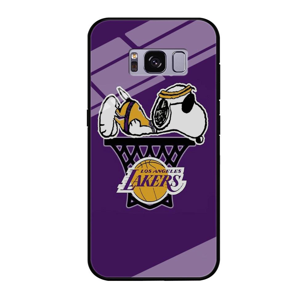NBA Lakers Snoopy Basketball Samsung Galaxy S8 Plus Case-Tempered Glass Case-Xtracase