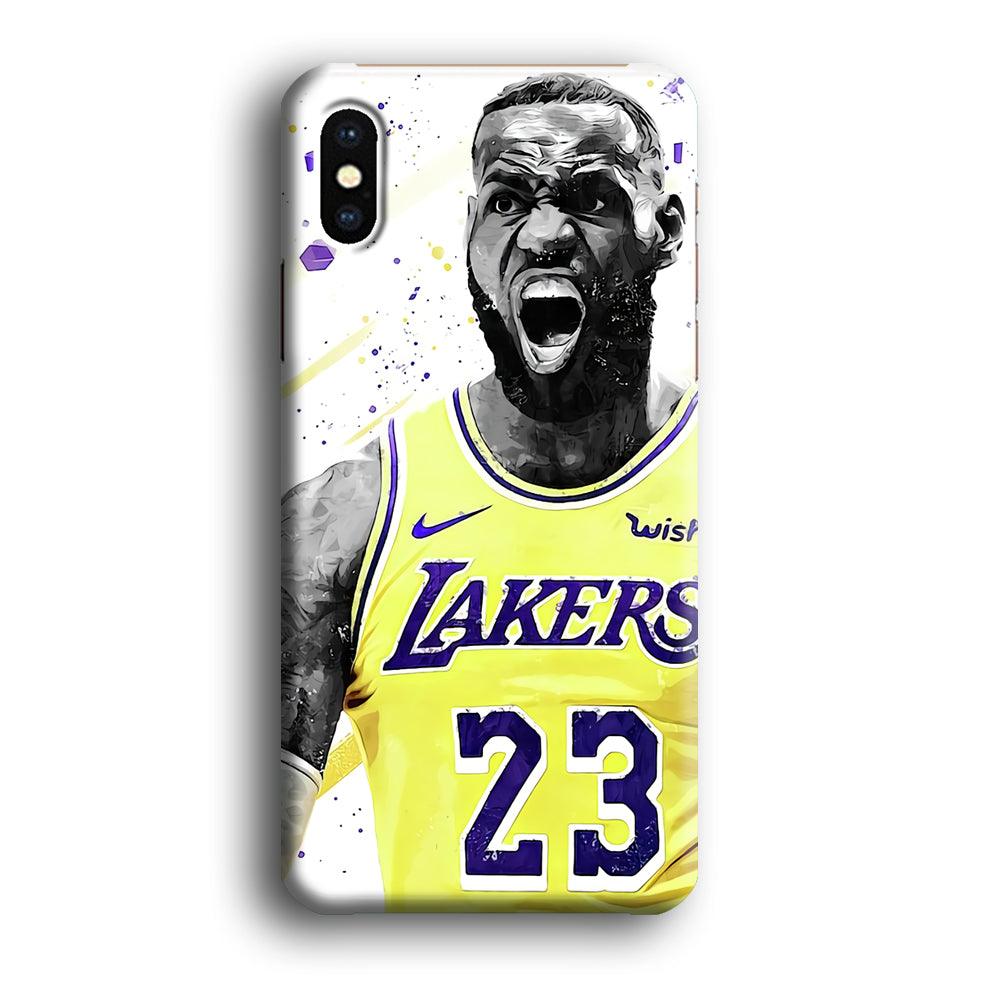 NBA Lebron James Los Angeles iPhone X Case-Plastic / Full Wrap (3D Case)-Xtracase
