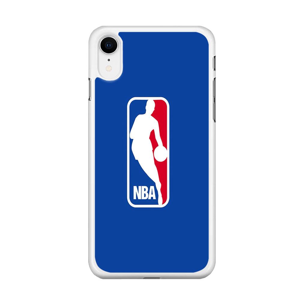 NBA Logo iPhone XR Case-Rubber / White (2D Case)-Xtracase