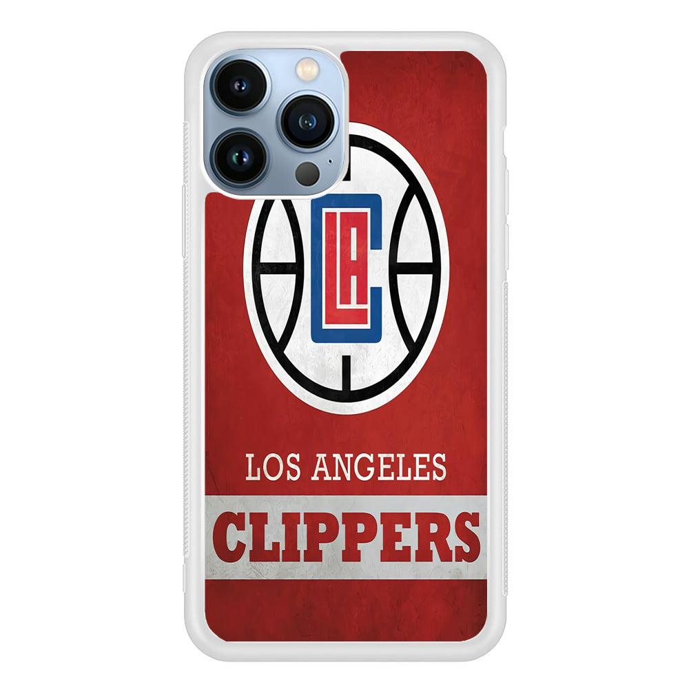 NBA Los Angeles Clippers Basketball 001 iPhone 13 Pro Case-Rubber / White (2D Case)-Xtracase