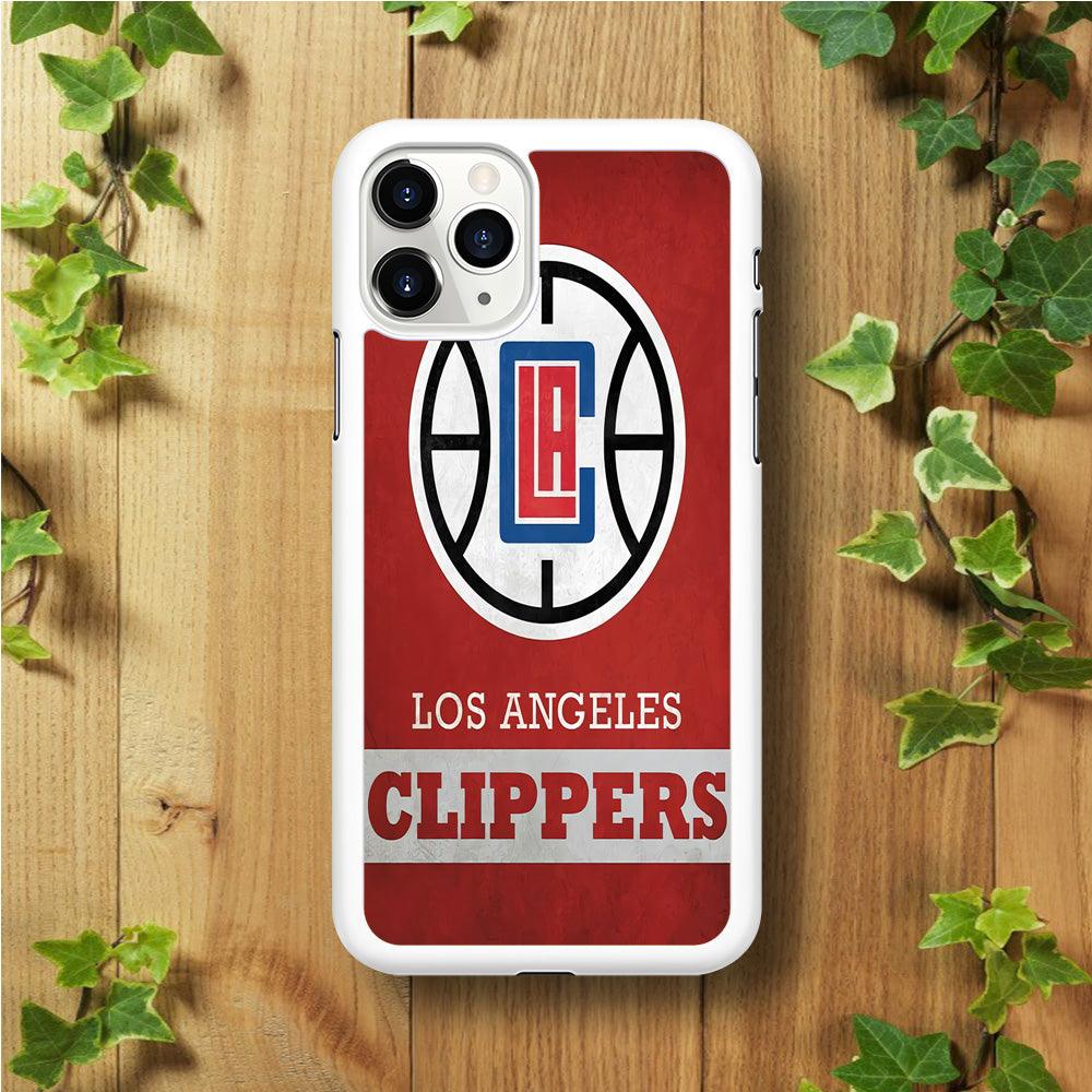 NBA Los Angeles Clippers Basketball 001 iPhone 11 Pro Case-Rubber / White (2D Case)-Xtracase