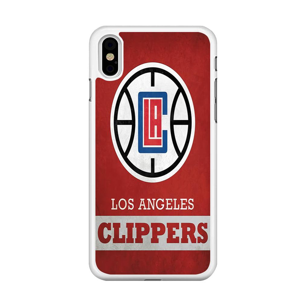 NBA Los Angeles Clippers Basketball 001 iPhone X Case-Rubber / White (2D Case)-Xtracase