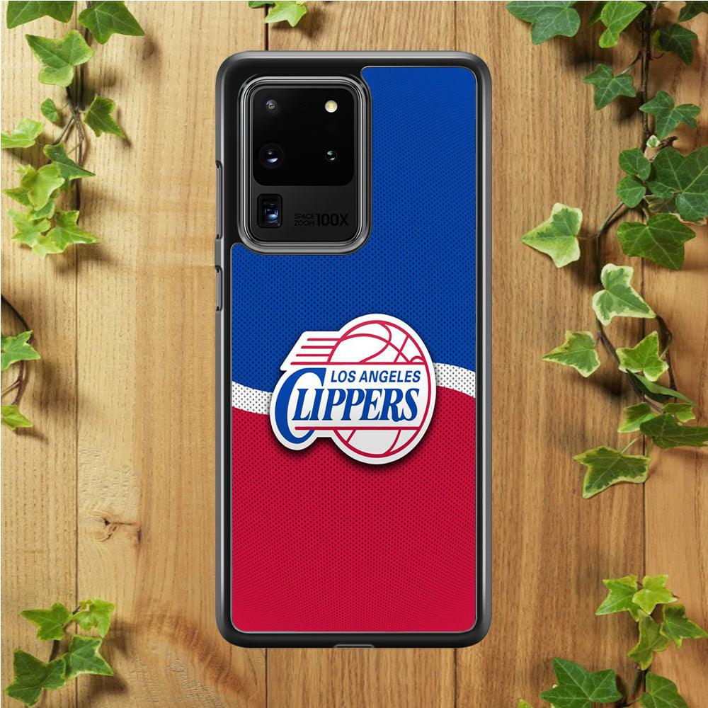 NBA Los Angeles Clippers Basketball 002 Samsung Galaxy S20 Ultra Case-Rubber / White (2D Case)-Xtracase