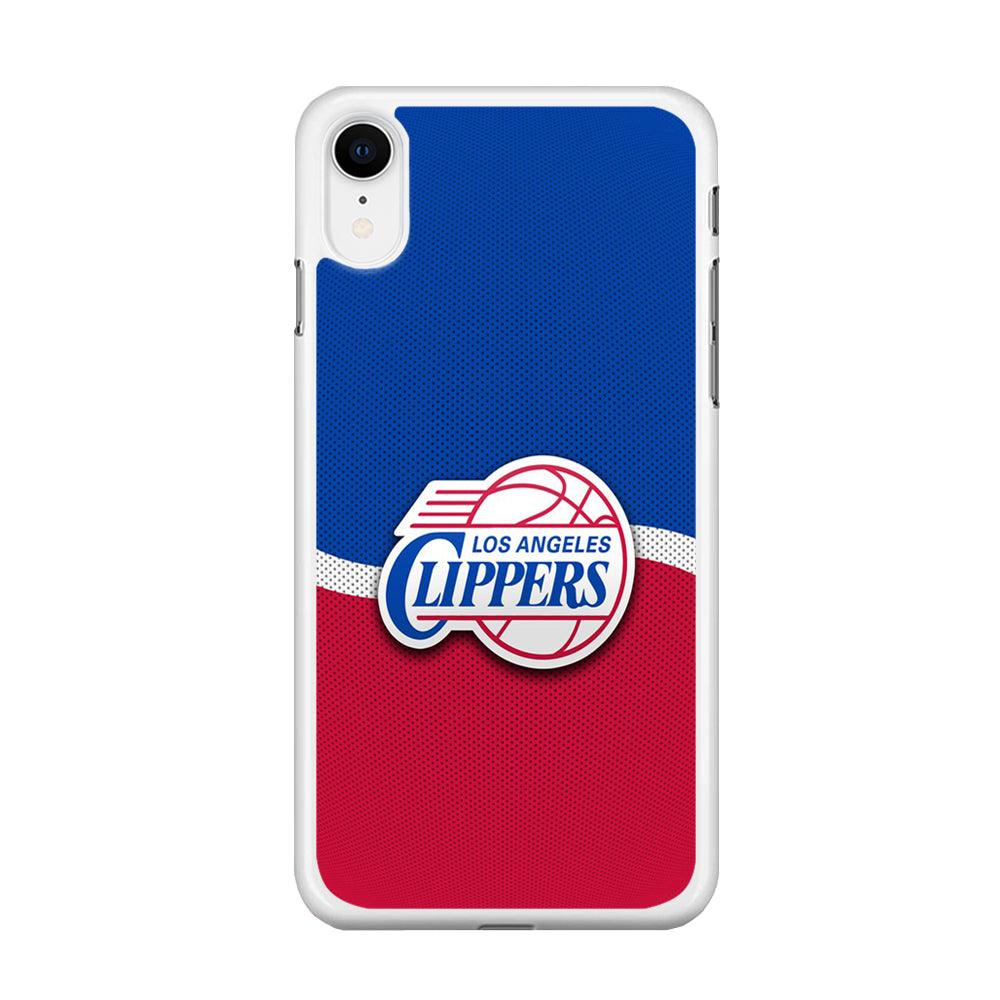 NBA Los Angeles Clippers Basketball 002 iPhone XR Case-Rubber / White (2D Case)-Xtracase