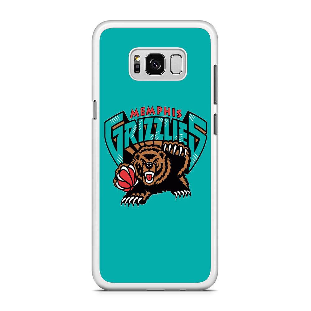 NBA Memphis Grizzlies Basketball 002 Samsung Galaxy S8 Case-Rubber / White (2D Case)-Xtracase