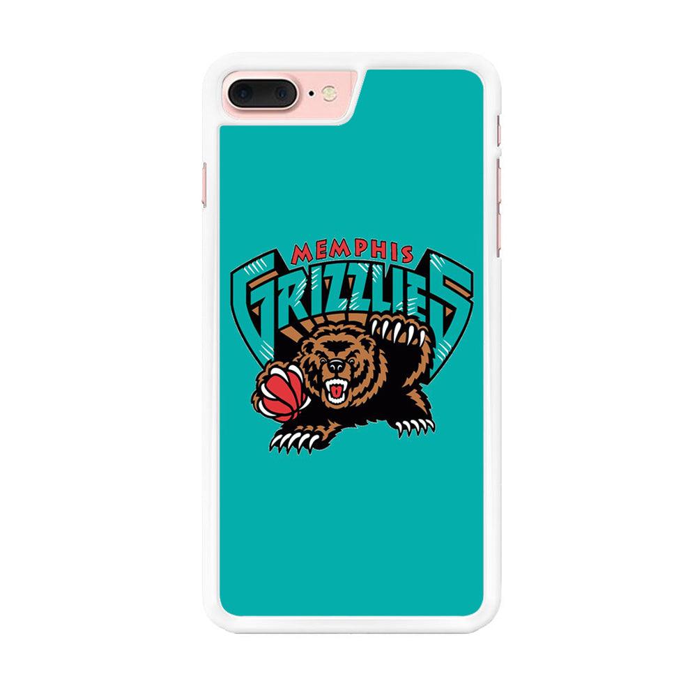 NBA Memphis Grizzlies Basketball 002 iPhone 7 Plus Case-Rubber / White (2D Case)-Xtracase