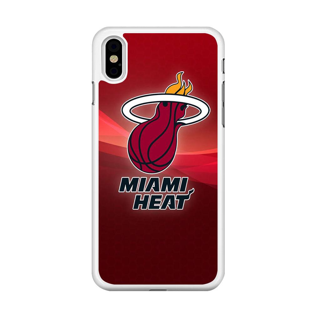 NBA Miami Heat Basketball 001 iPhone Xs Max Case-Rubber / White (2D Case)-Xtracase