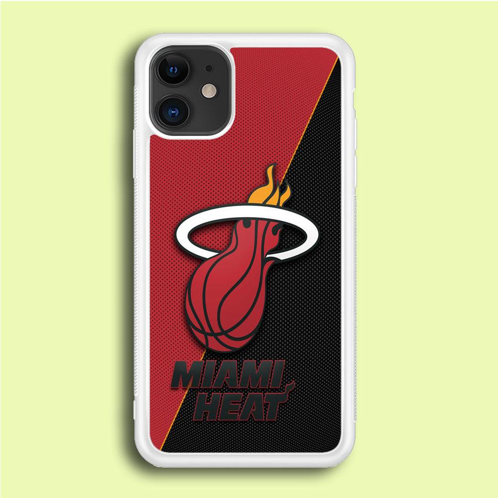 NBA Miami Heat Basketball 002 iPhone 12 Mini Case-Rubber / White (2D Case)-Xtracase