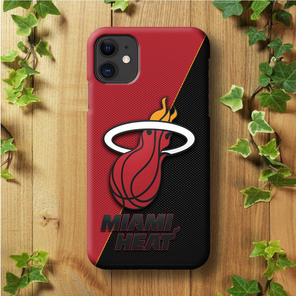 NBA Miami Heat Basketball 002 iPhone 11 Case-Plastic / Full Wrap (3D Case)-Xtracase