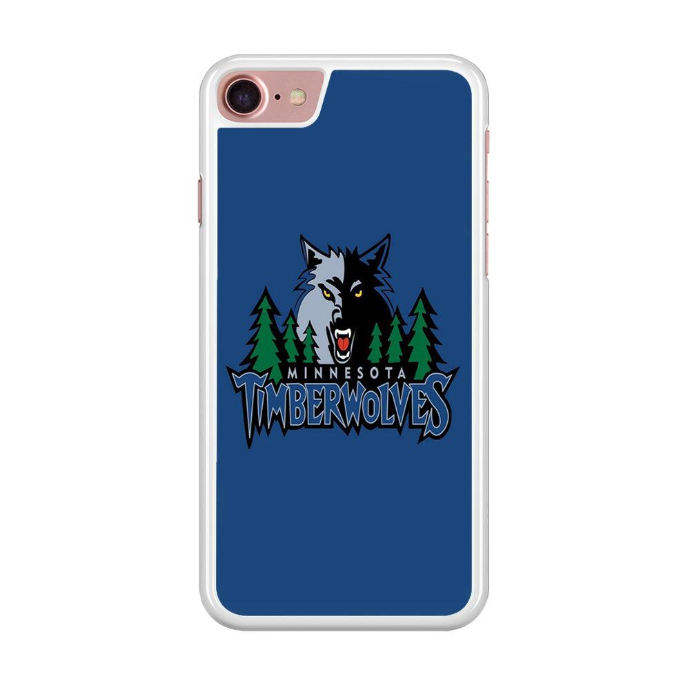 NBA Minnesota Timberwolves Basketball 002 iPhone 8 Case-Rubber / White (2D Case)-Xtracase
